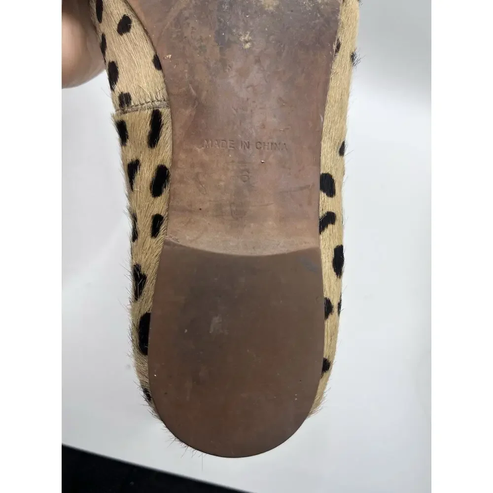 Madewell Women’s Animal Print Slip-On Loafer Flats Faux Fur Almond Toe 6